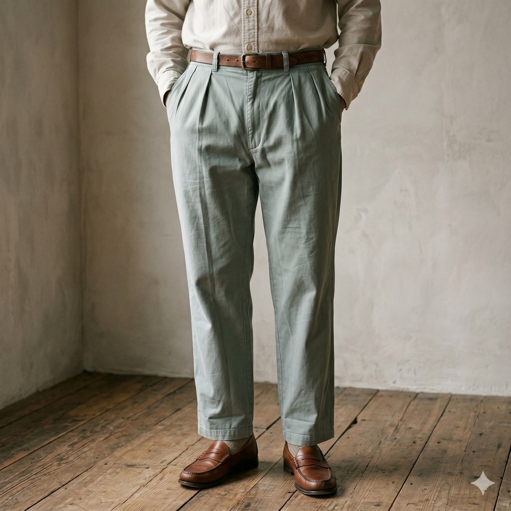 Polo Ralph Lauren Andrew Pant Mens 34x31 Sage Green Pleated Chino Old Money Core